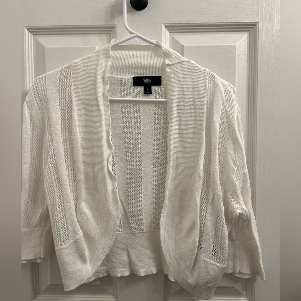 Mossimo Supply Co. White Open-Front Shrug